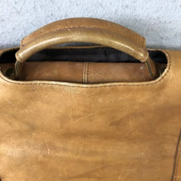 Samsonite Brown 18" Leather Laptop Bag Briefcase Mens Soft Case Satchel Work - Picture 10 of 16